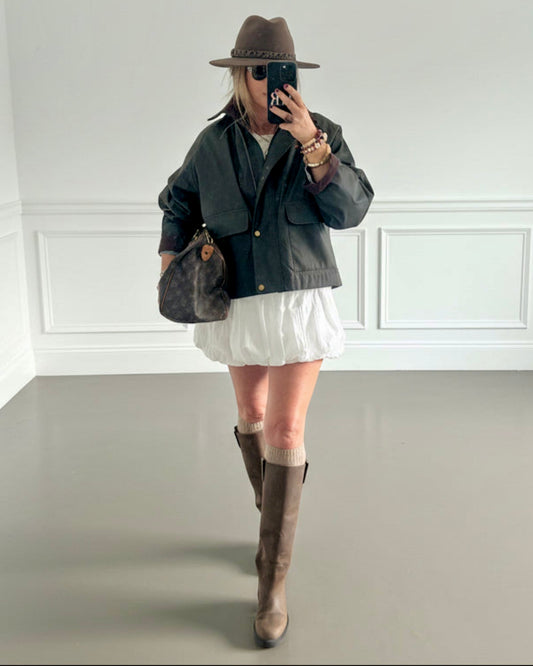 CAZADORA CORTA ENCERADA