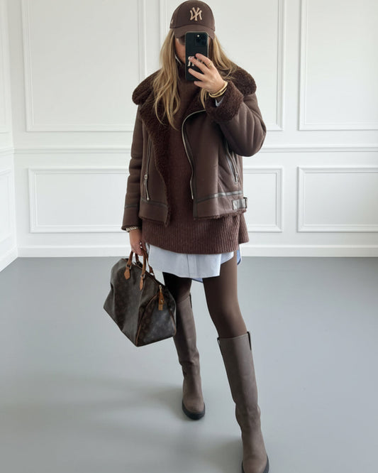 CAZADORA DOBLE FAZ MARRON