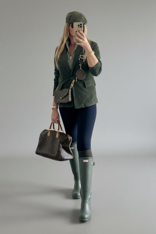 BLAZER CORTA MICROPANA VERDE