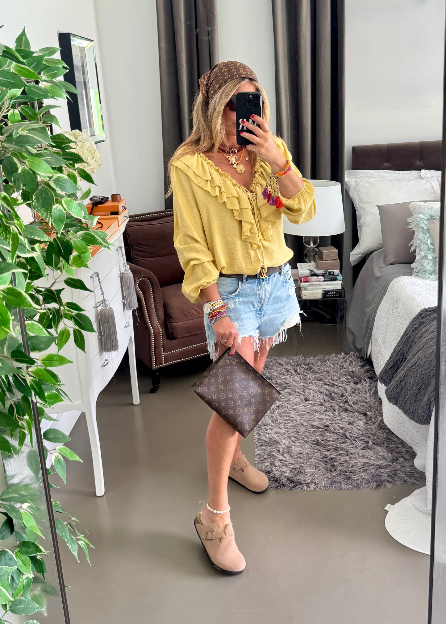 BLUSA VOLANTES AMARILLA