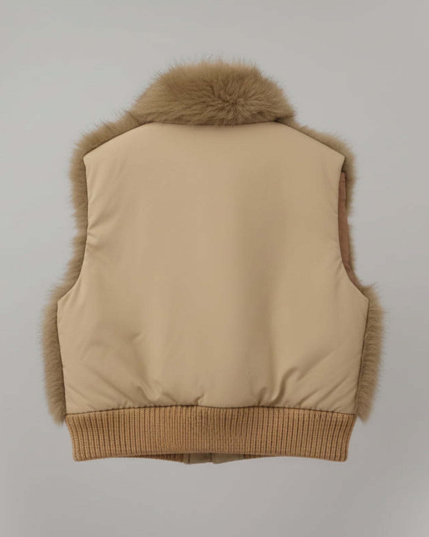 CHALECO EFECTO PELO BEIGE