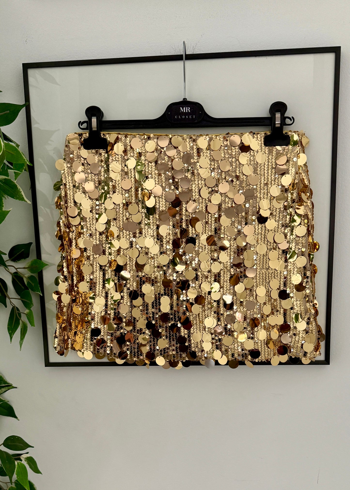 FALDA MINI LENTEJUELAS DORADA