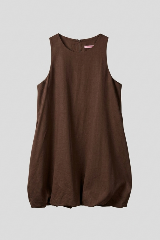 VESTIDO GLOBO MARRON