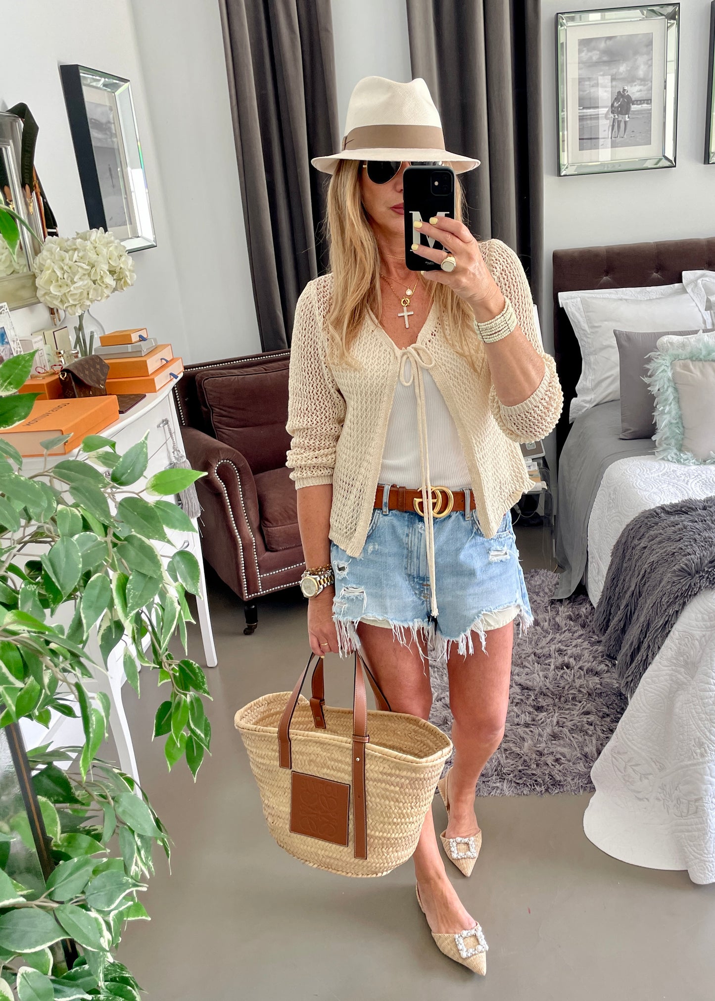 CHAQUETA PUNTO ABIERTO BEIGE