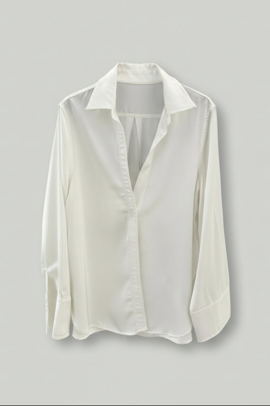 CAMISA SATINADA BLANCA
