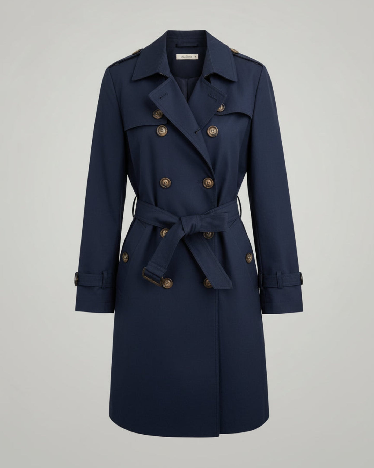 TRENCH CRUZADA AZUL MARINO