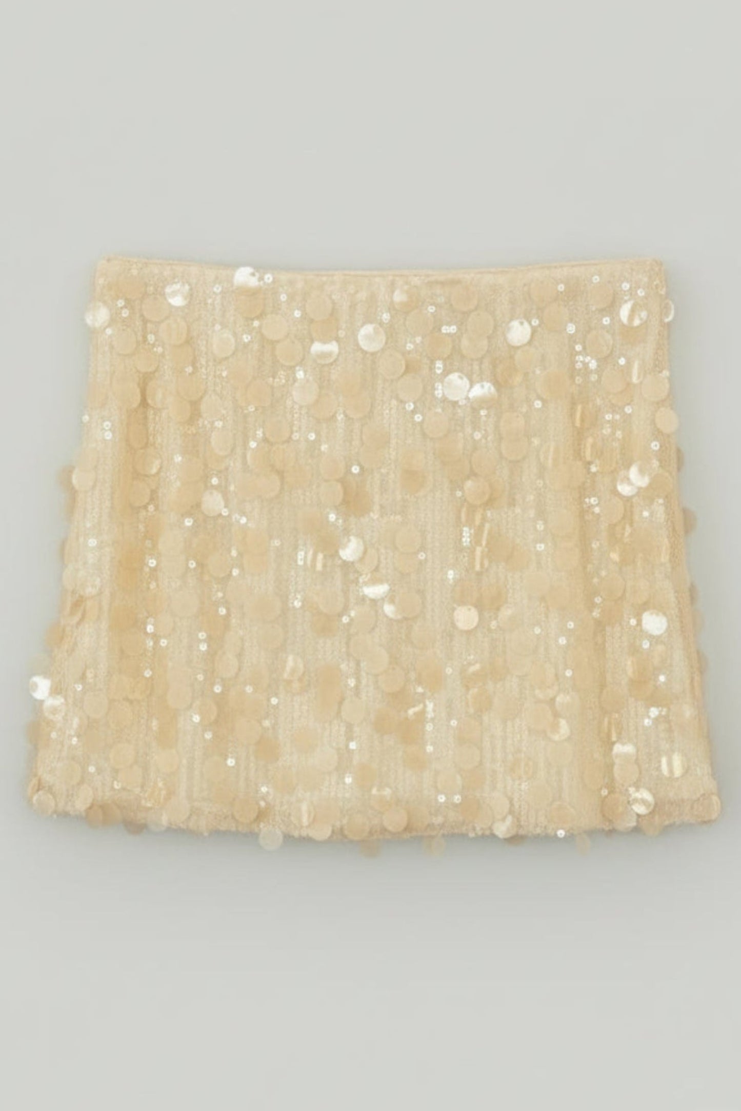 FALDA MINI LENTEJUELAS BEIGE