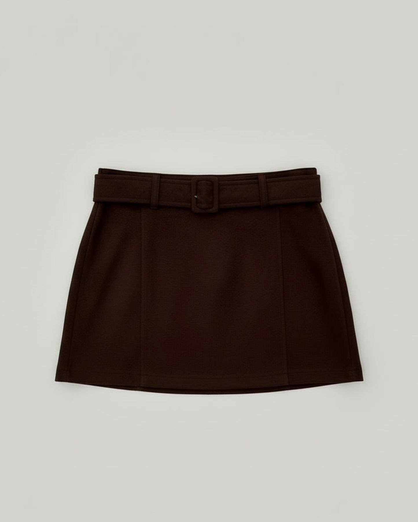 FALDA MINI EFECTO ANTE MARRON