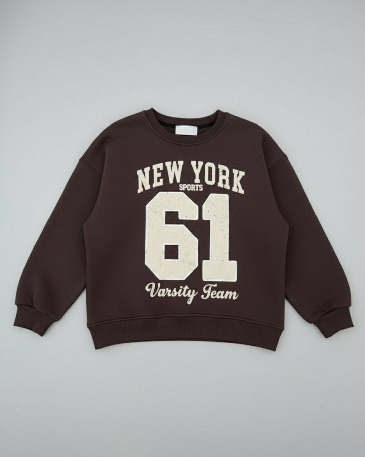 SUDADERA VARSITY MARRÓN
