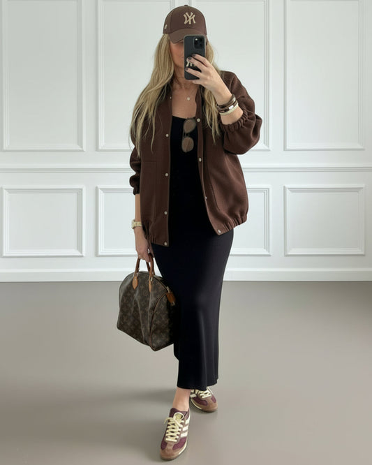 CAZADORA BOMBER OVERSIZE MARRÓN