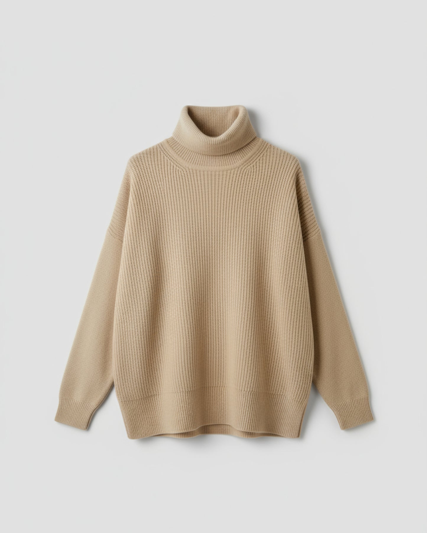 JERSEY OVERSIZE CUELLO SUBIDO BEIGE