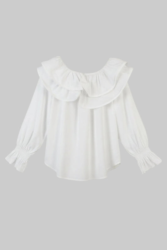 BLUSA VOLANTES BLANCA