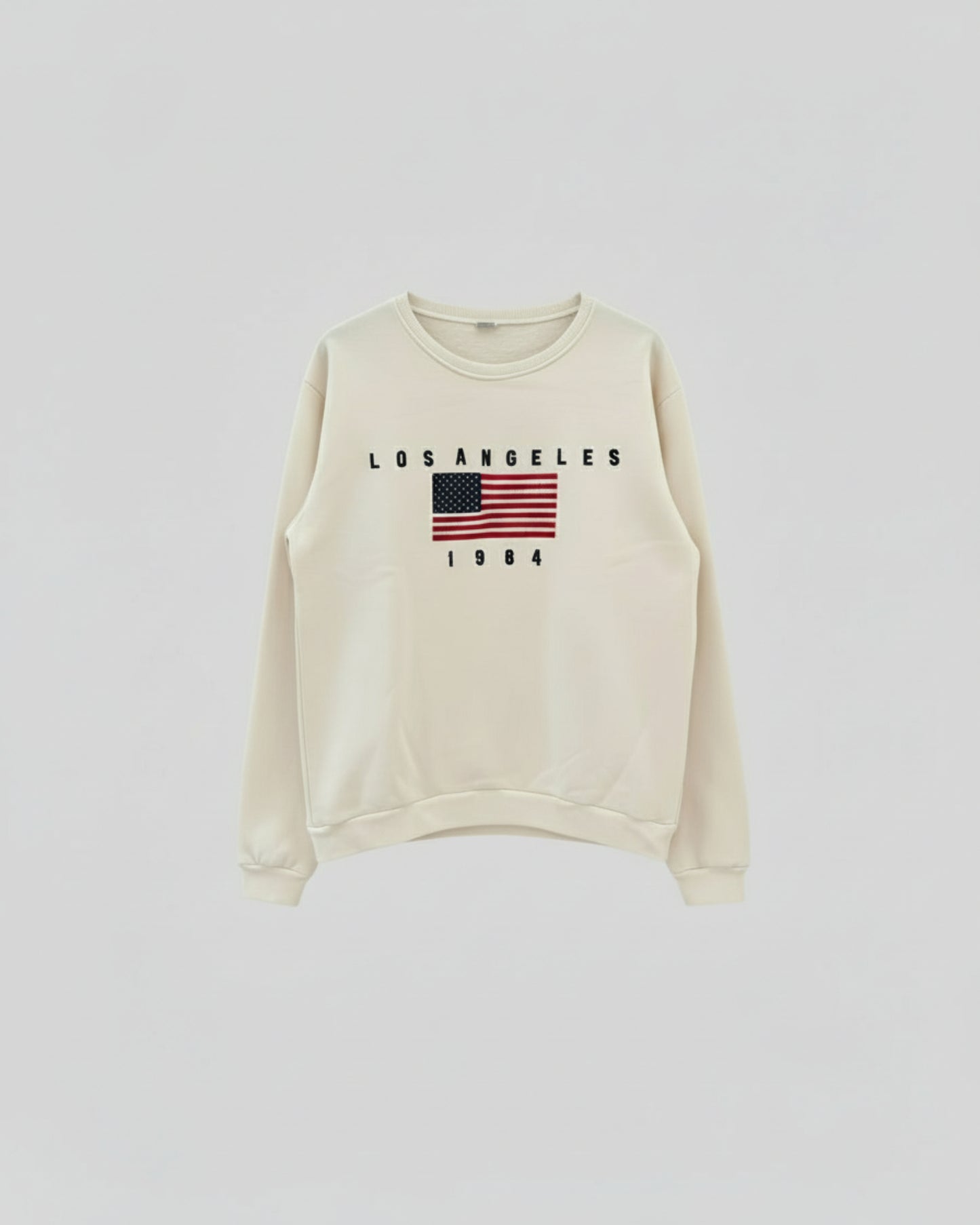 SUDADERA VARSITY BEIGE