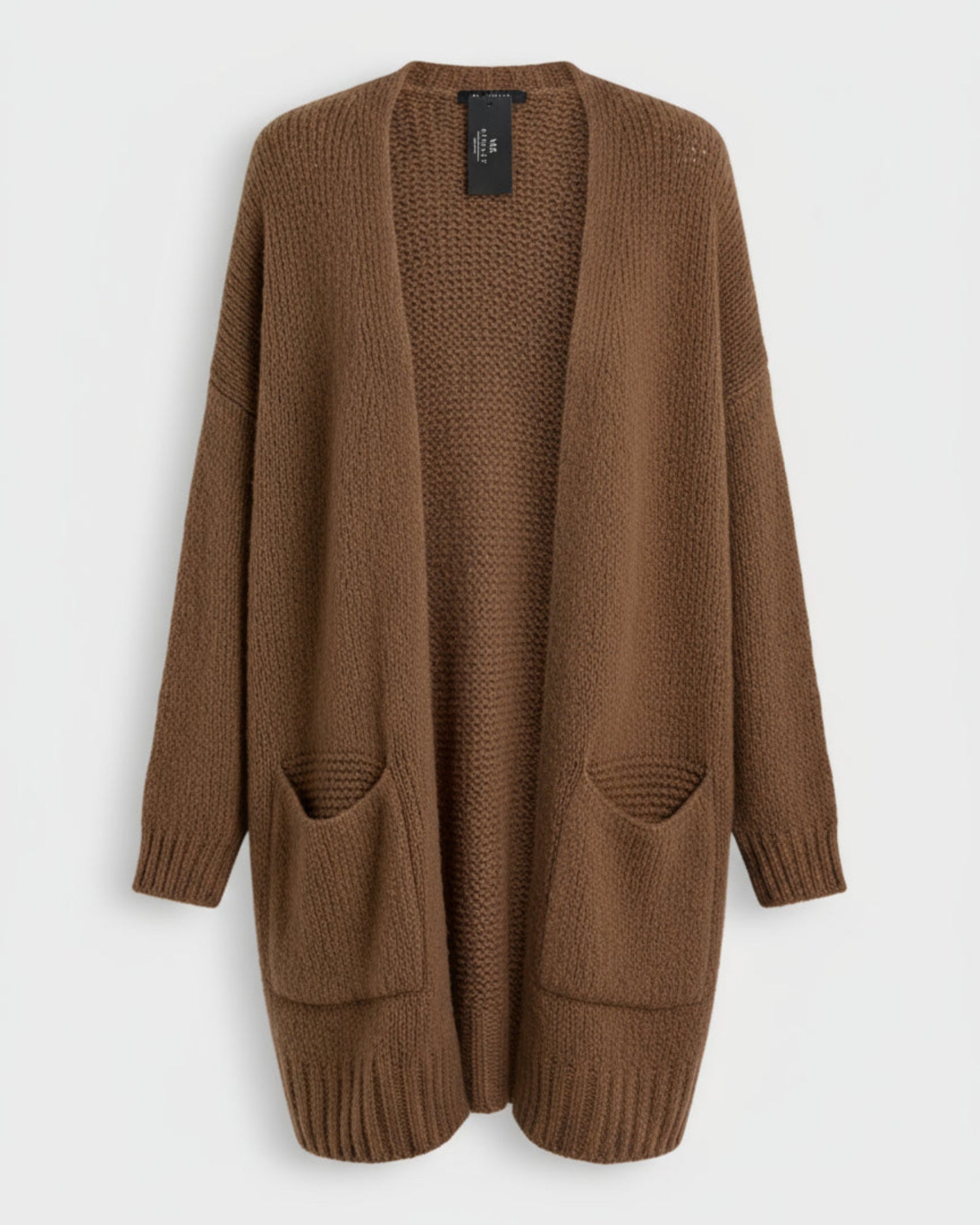 CHAQUETA PUNTO BOLSILLOS MARRON