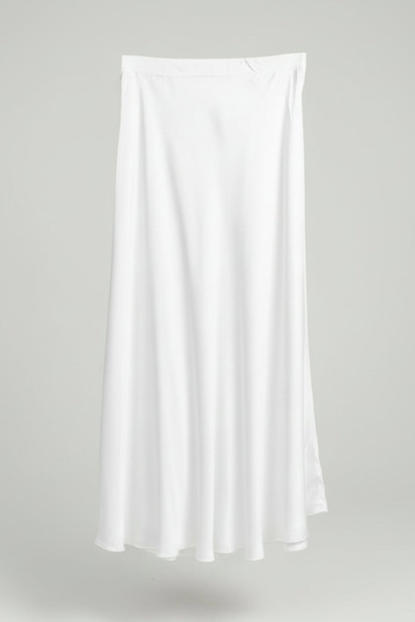 FALDA MIDI SATINADA BLANCA