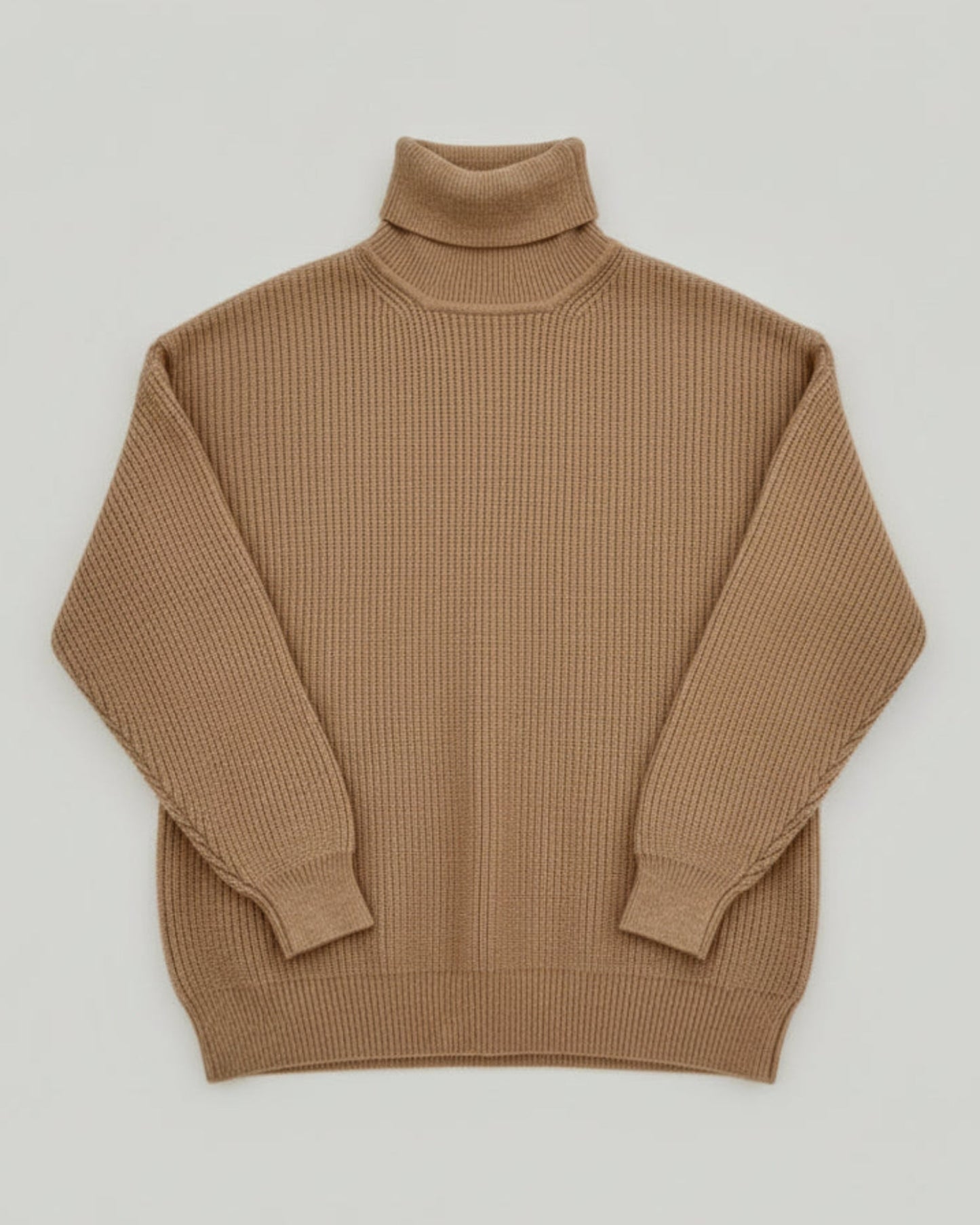 JERSEY OVERSIZE CUELLO SUBIDO CAMEL