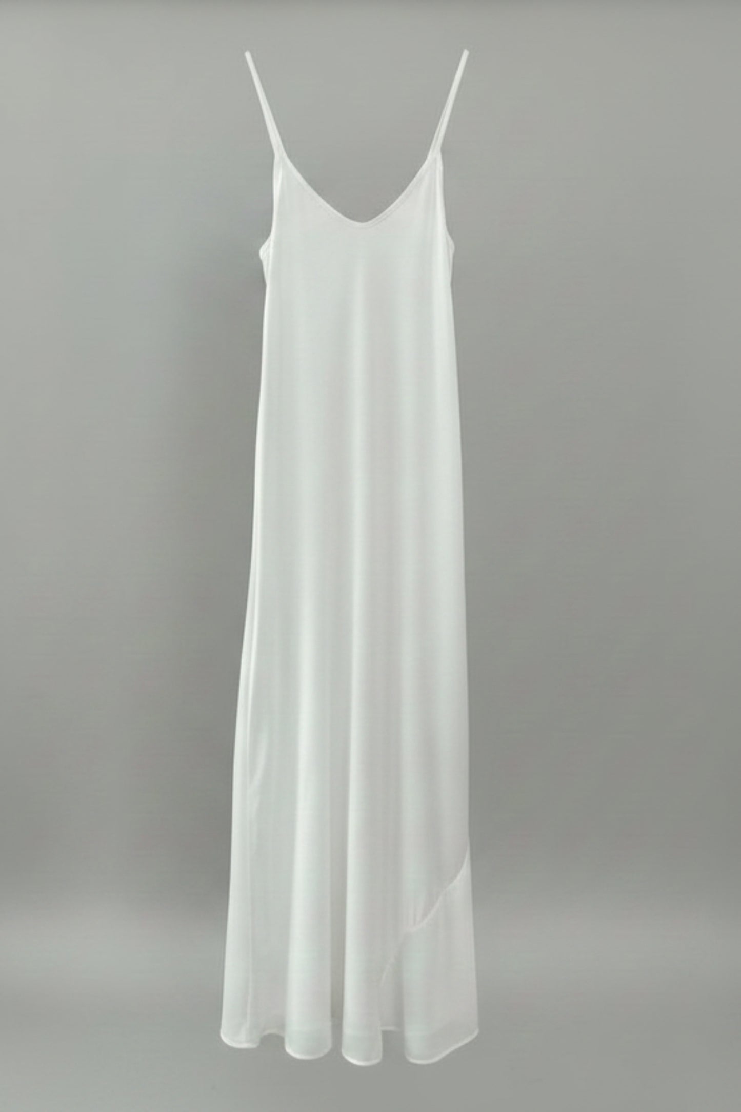 VESTIDO LARGO SATINADO BLANCO