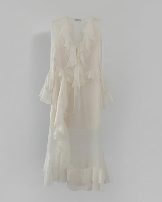 VESTIDO LARGO VOLANTES
