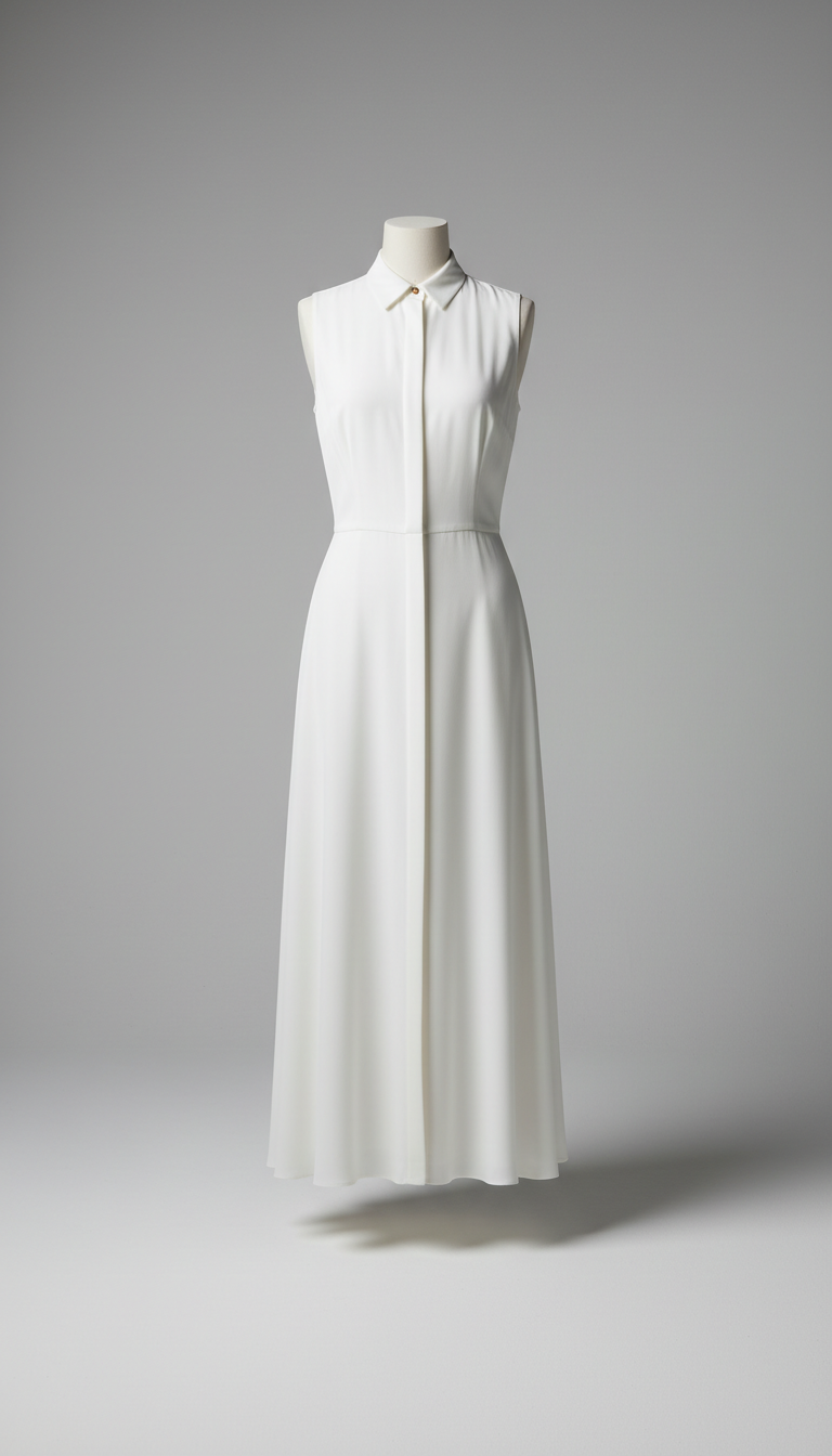 Vestido midi fluido Porcelain White