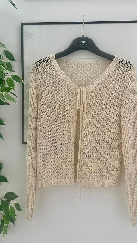 CHAQUETA PUNTO ABIERTO BEIGE