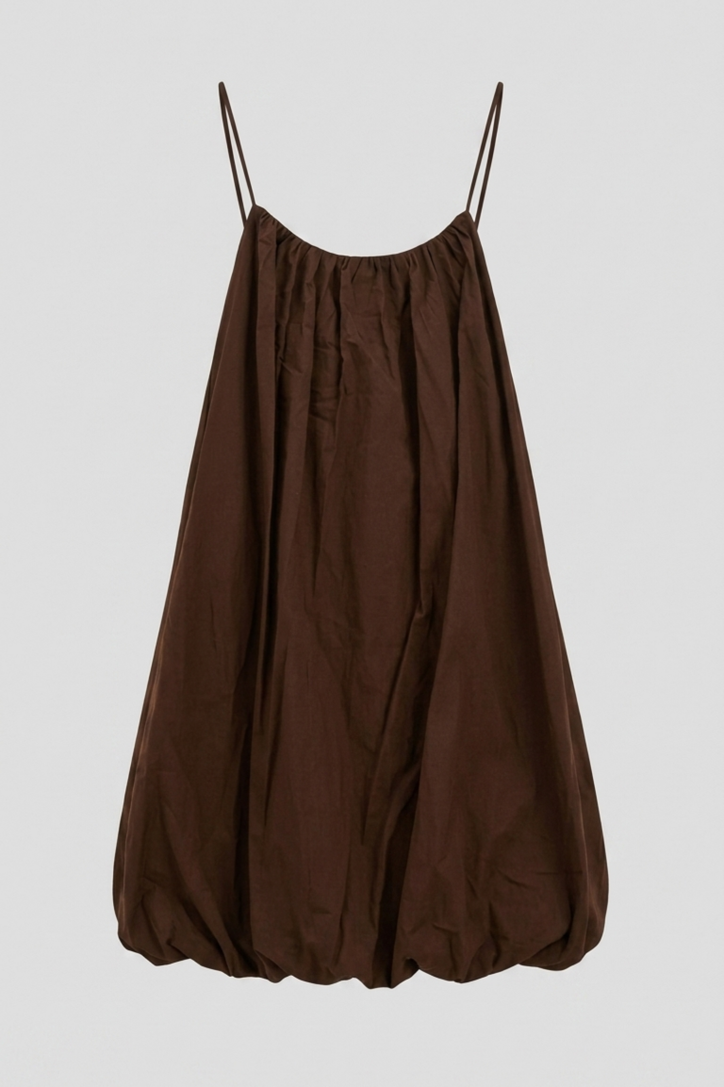 VESTIDO GLOBO TIRANTES MARRON