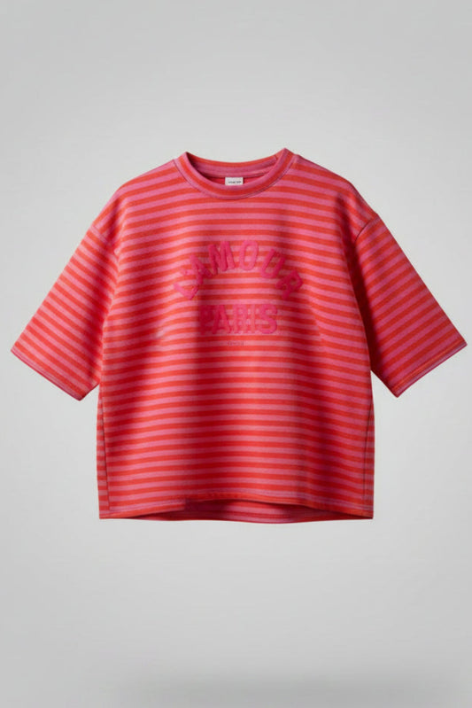 CAMISETA RAYAS FUCSIA