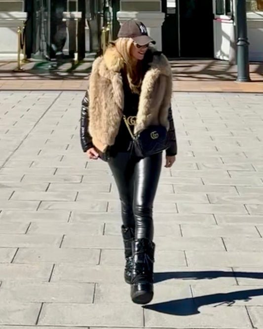 CHALECO EFECTO PELO BEIGE