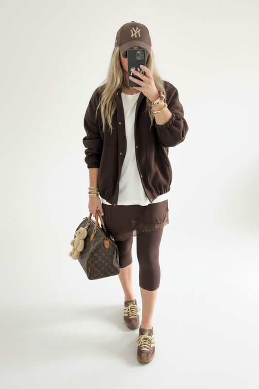 CAZADORA BOMBER OVERSIZE MARRÓN