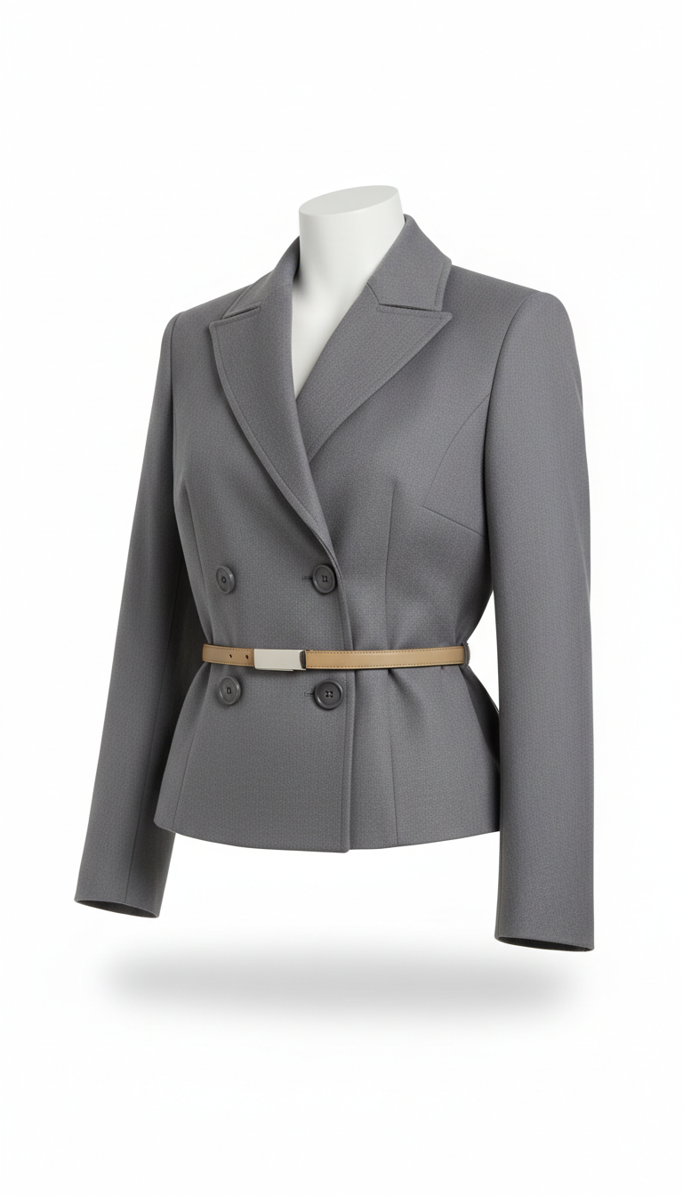 Chaqueta cropped estructurada Mist Grey