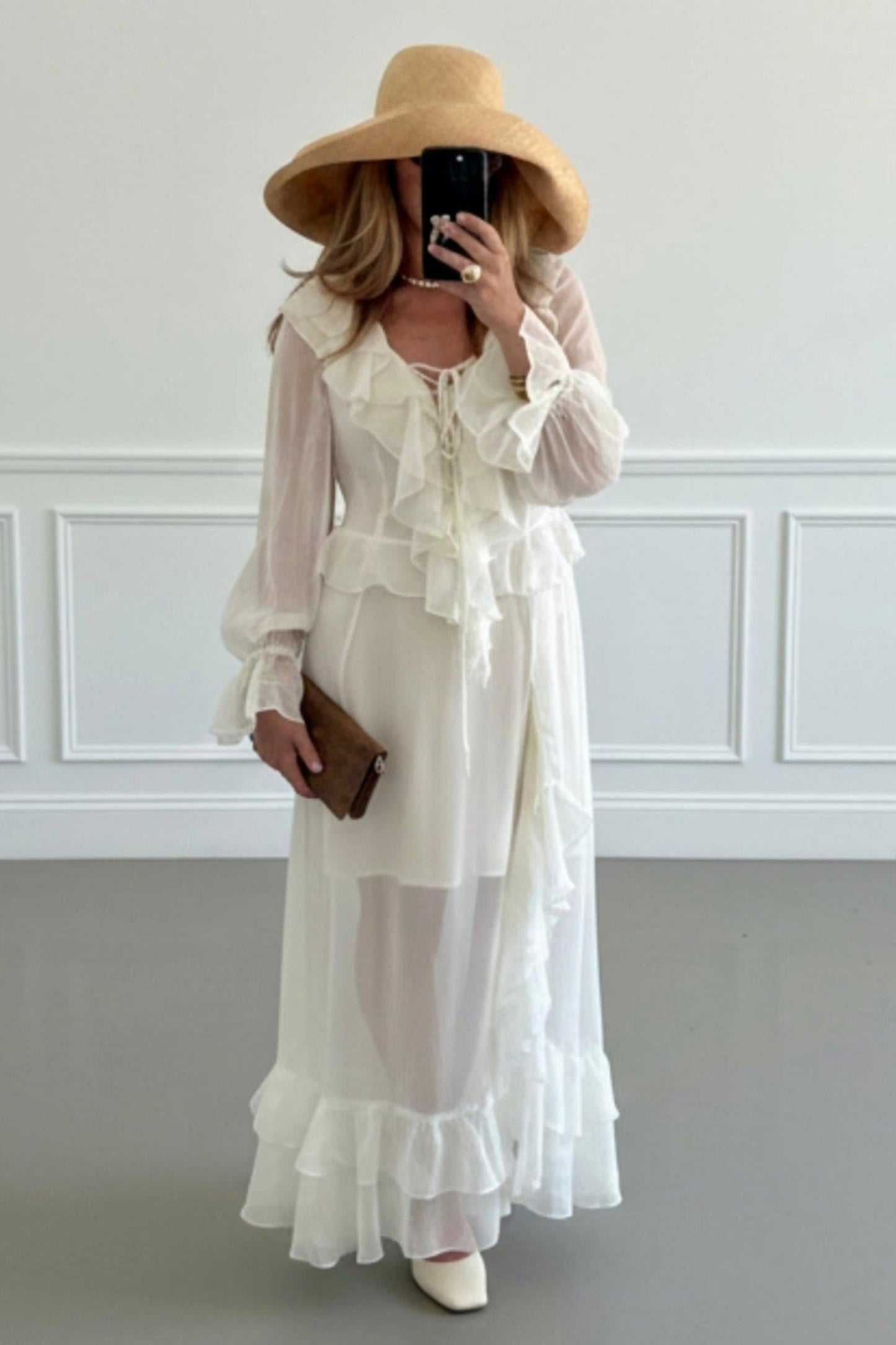 VESTIDO LARGO VOLANTES