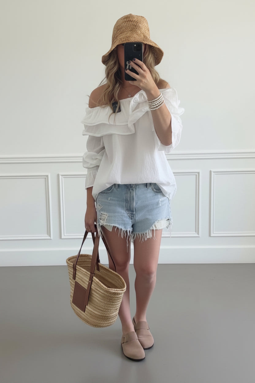 BLUSA VOLANTES BLANCA