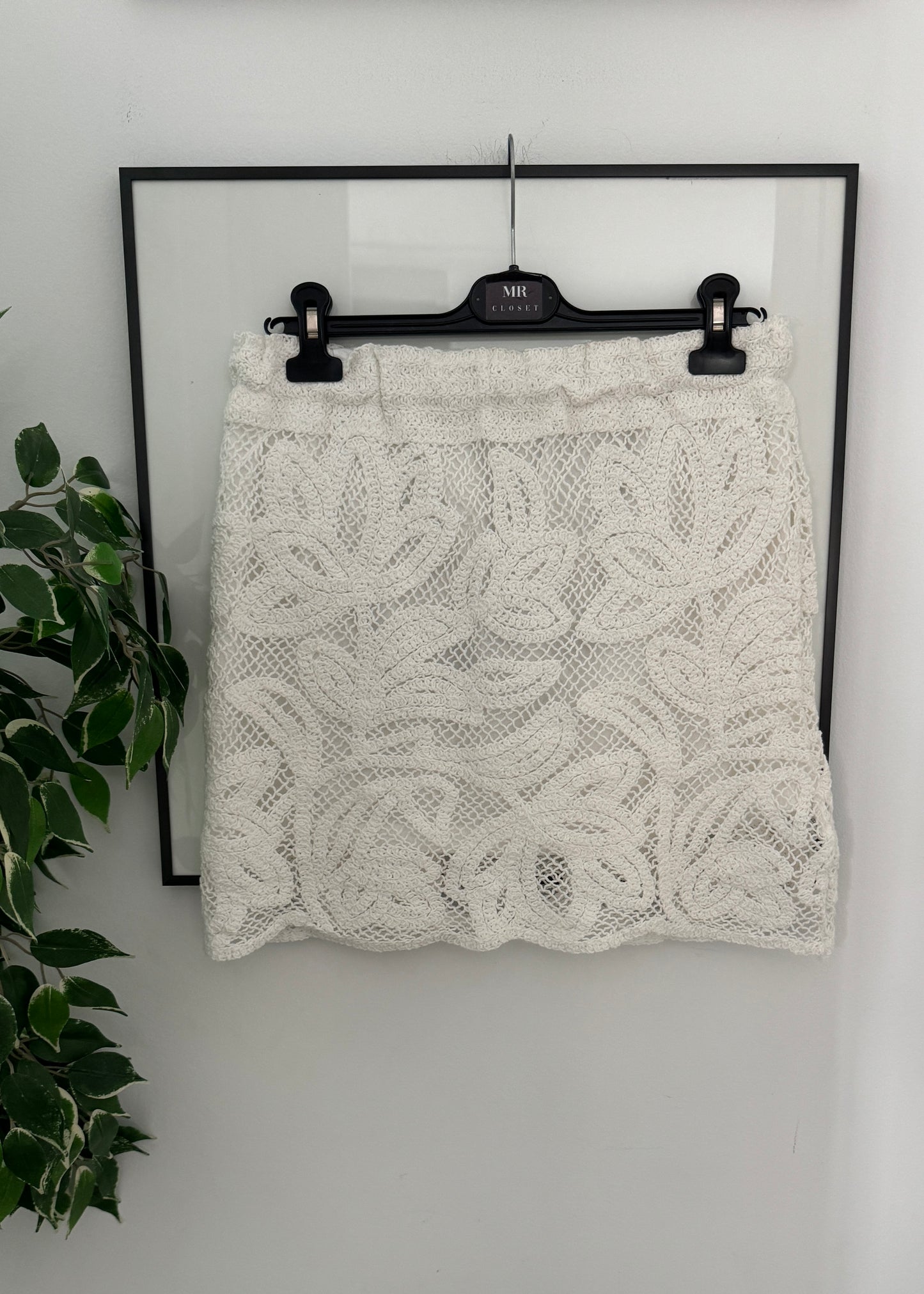 Falda Mini Crochet Blanca