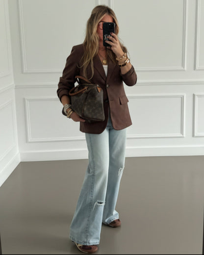 BLAZER EFECTO ANTE MARRÓN