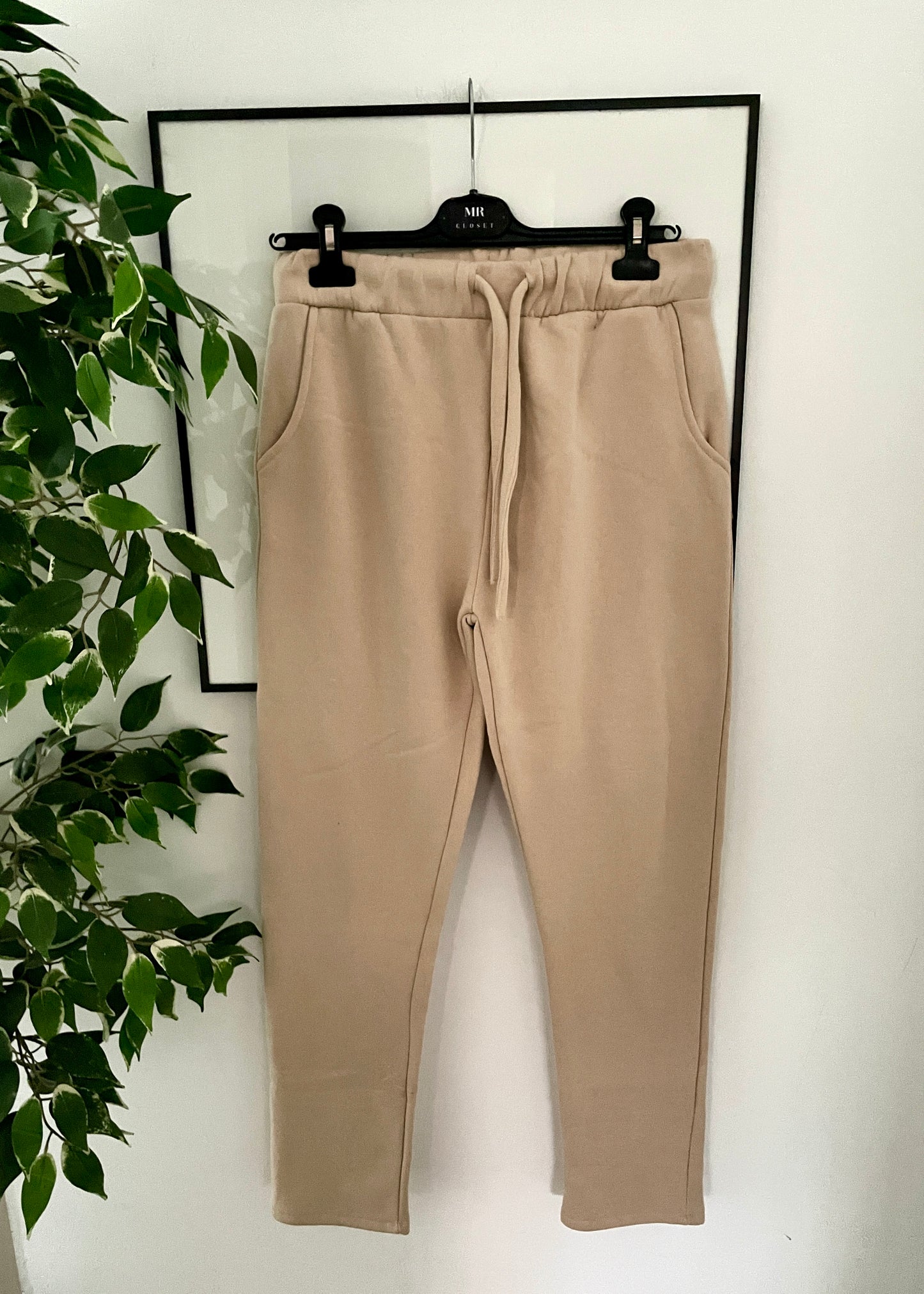 Pantalón Jogger Felpa Beige Oscuro