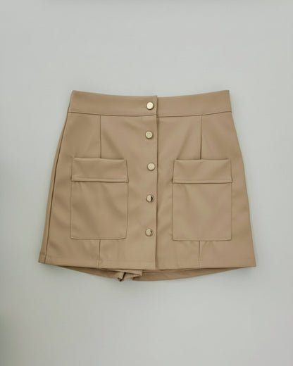 FALDA PANTALÓN EFECTO PIEL