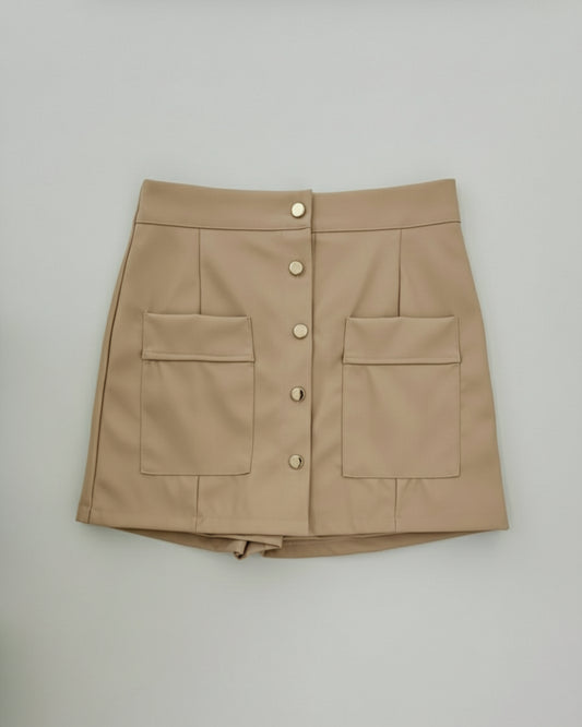 FALDA PANTALÓN EFECTO PIEL