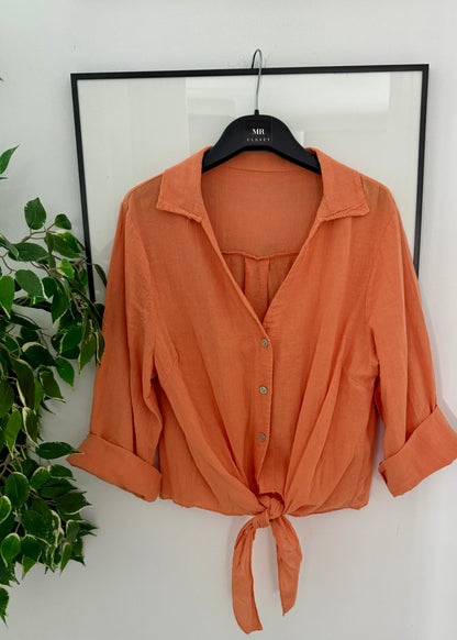 Camisa Nudo Naranja