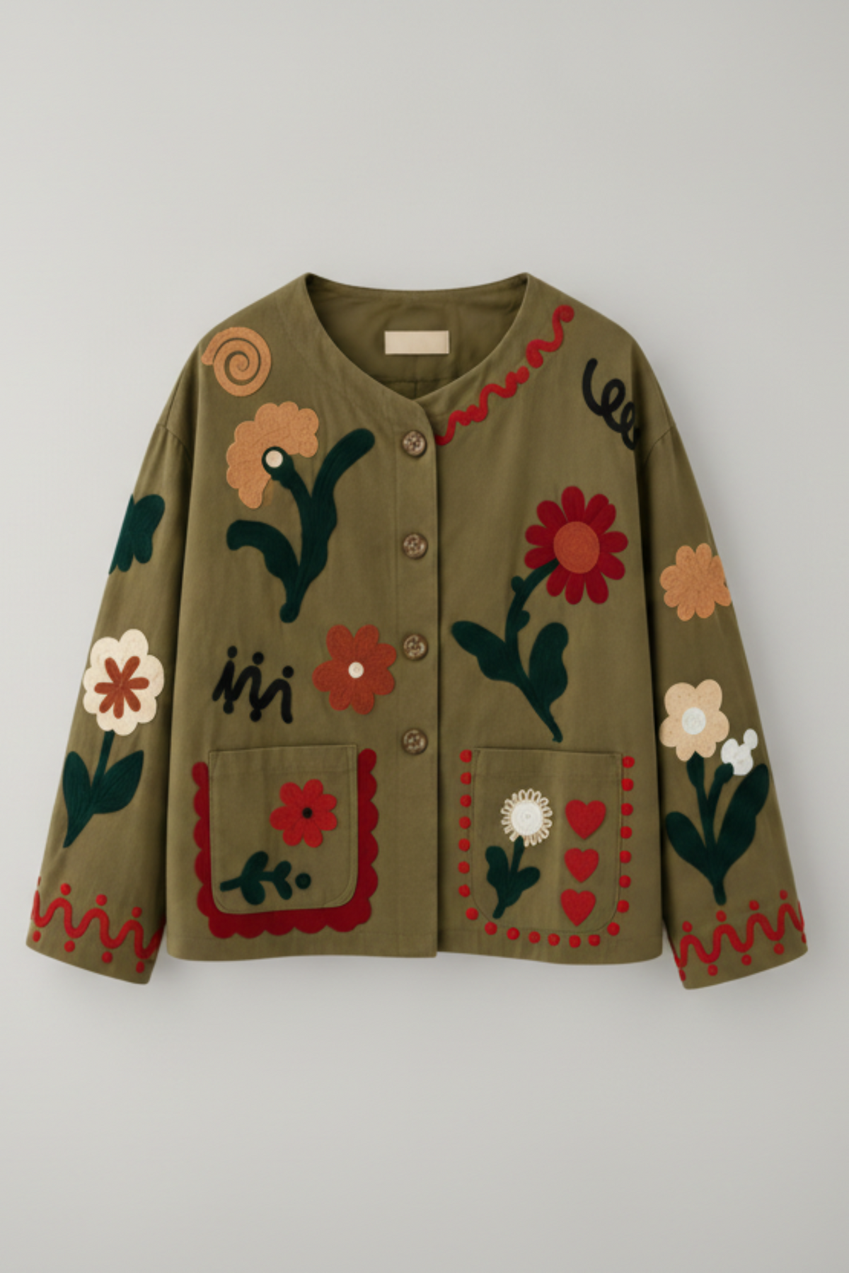 CHAQUETA BORDADA FLORES