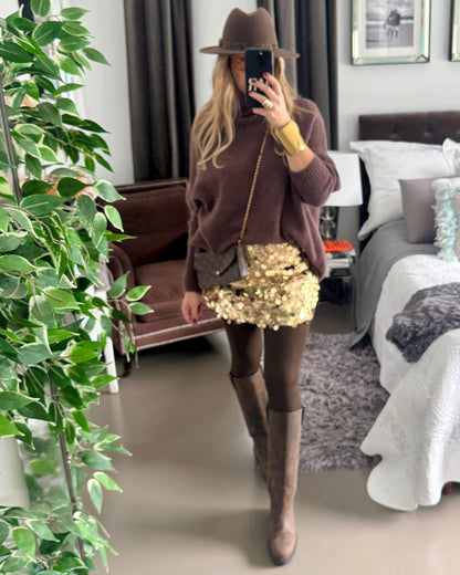 JERSEY PUNTO OVERSIZE MARRON