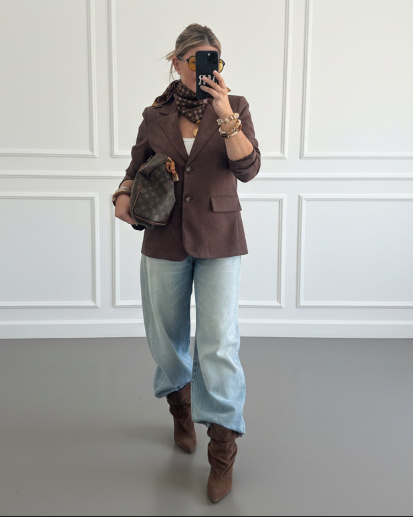 BLAZER EFECTO ANTE MARRÓN