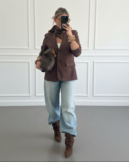 BLAZER EFECTO ANTE MARRÓN