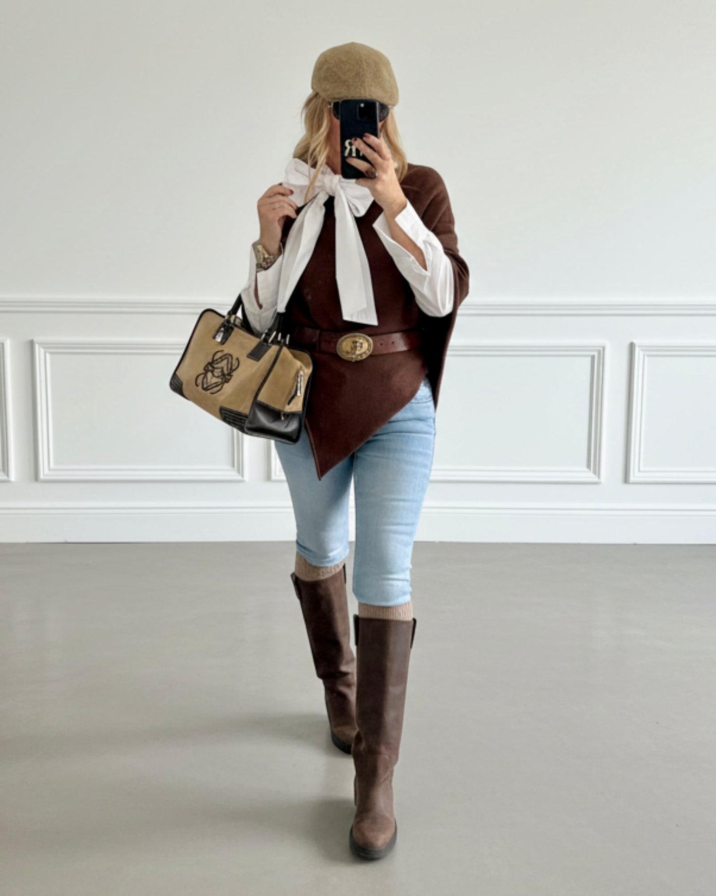 PONCHO PUNTO MARRÓN