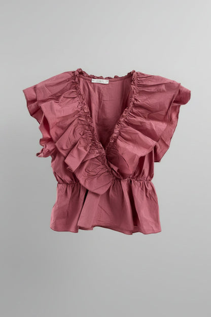 BLUSA VOLANTES ROSA