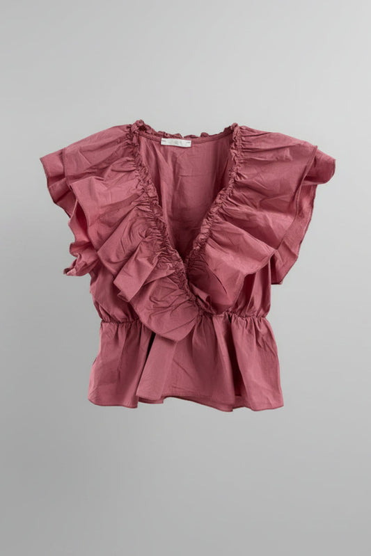 BLUSA VOLANTES ROSA