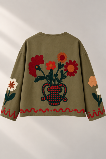 CHAQUETA BORDADA FLORES
