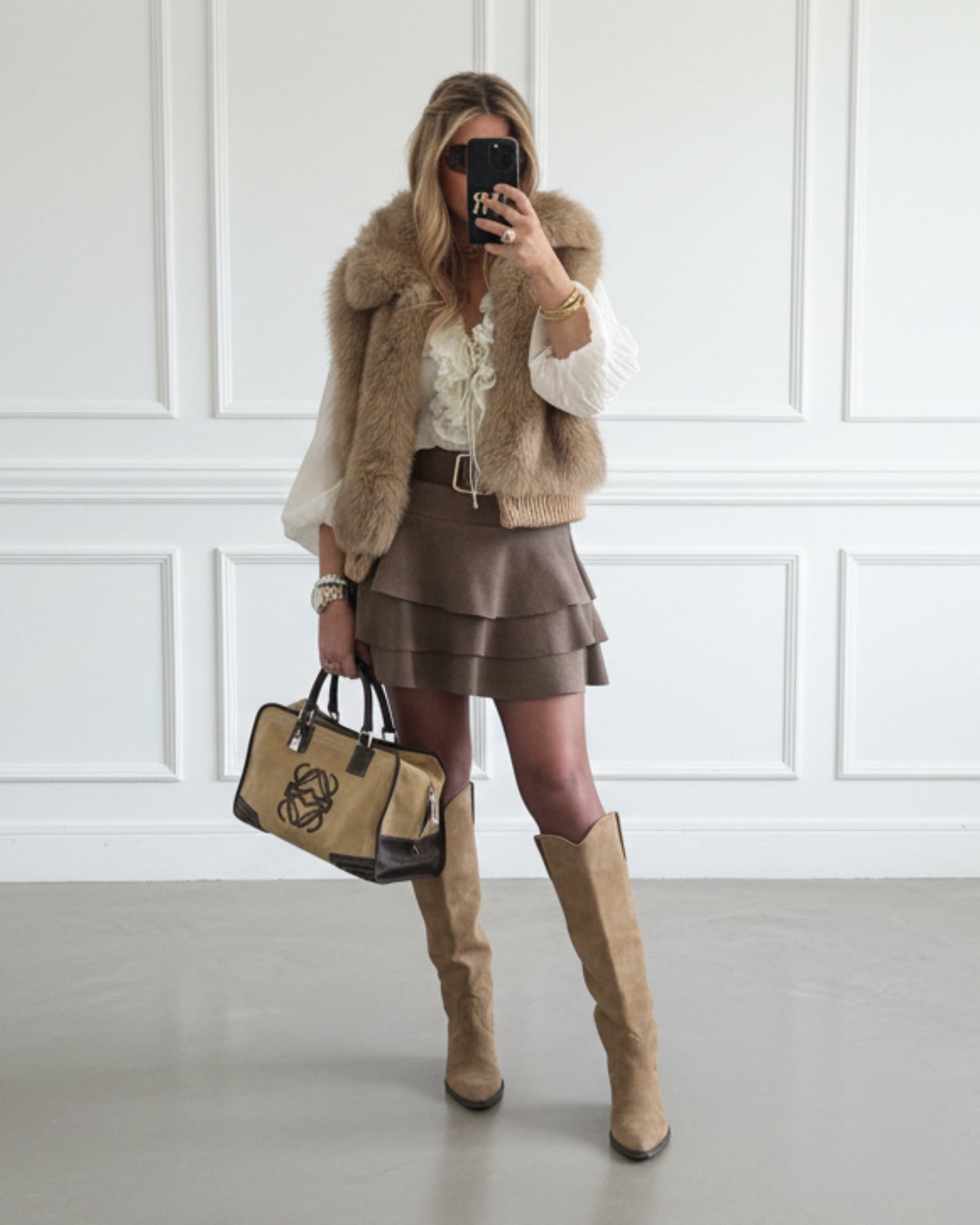 CHALECO EFECTO PELO BEIGE