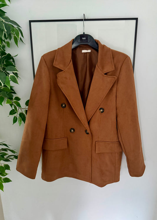 BLAZER CRUZADA EFECTO ANTE CAMEL