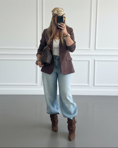 BLAZER EFECTO ANTE MARRÓN