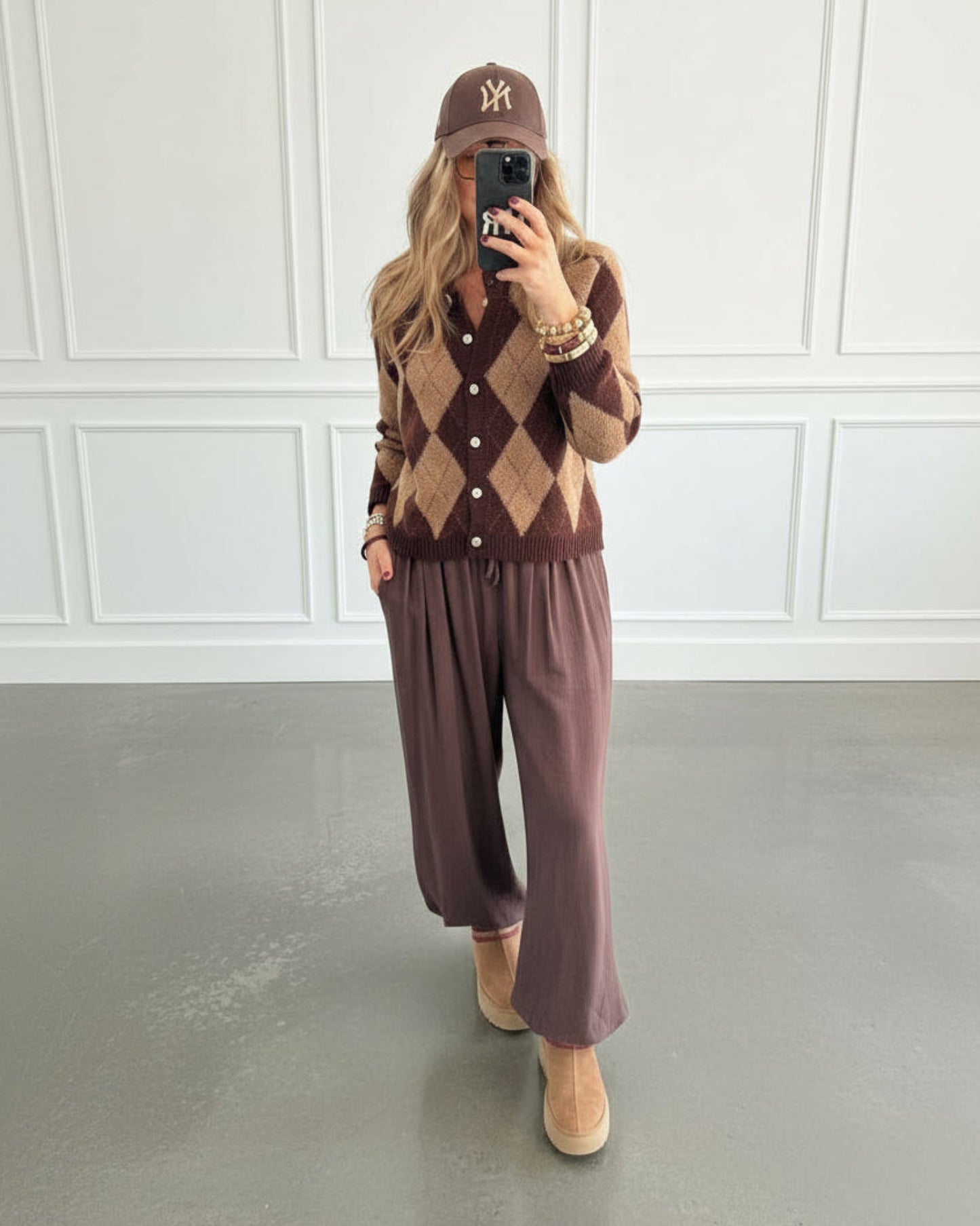 CHAQUETA PUNTO ROMBOS