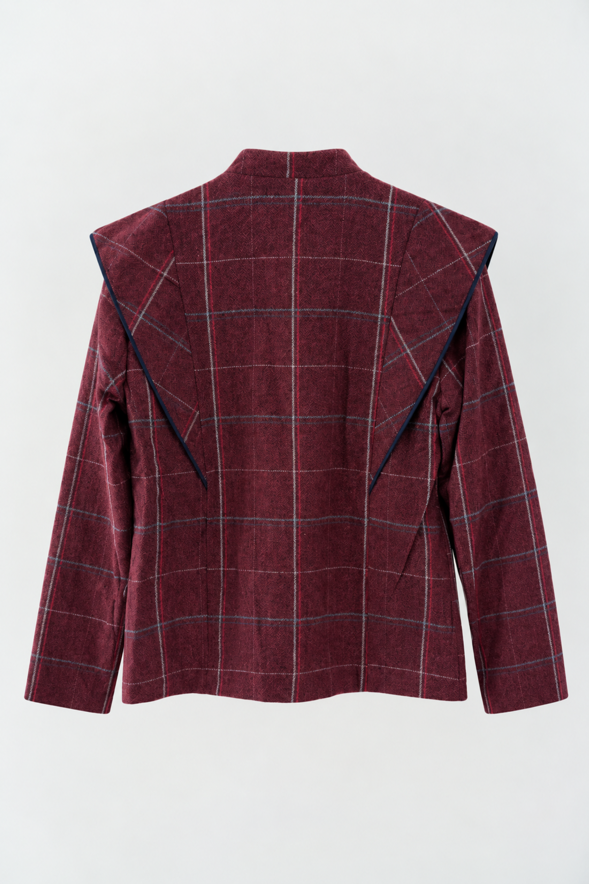 CHAQUETA CUADROS BURDEOS
